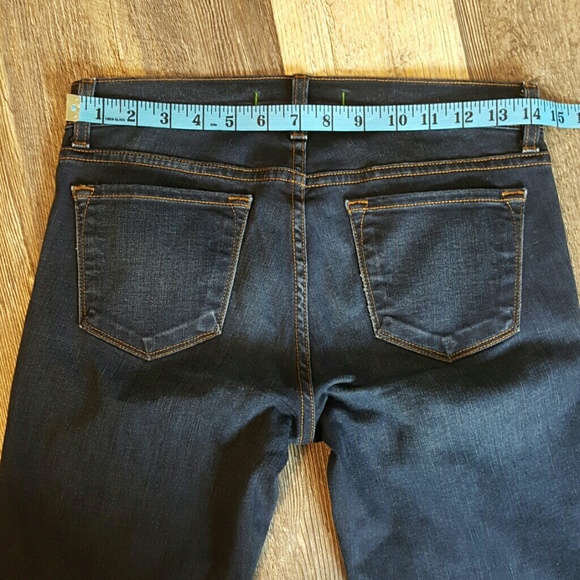 Leggings Jeans JBRAND Bleu Foncé - Taille 27, Surpiqûres Orange, Neuf Avec Défaut